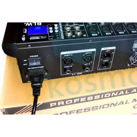 Mixer amplificat audio bluetooth 4 canale 2x250W, Consola DJ amplificare boxe pasive, Afisaj digital, USB