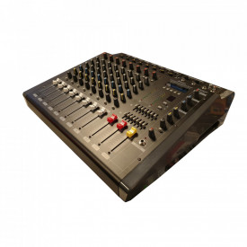 Mixer audio activ amplificat 2x600W, 8 canale intrare, Bluetooth, USB, Phantom 48V, Egalizator