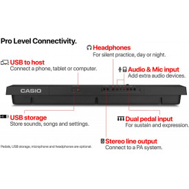 Orga electronica CT-X3000 CASIO, 61 clape Touch Response