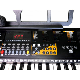 Orga electronica cu tastatura iluminata YM869, 61 Clape LED pentru invatat, 600 Timbre, Pian incepatori