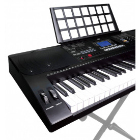 Orga electronica MK812 + Suport dublu X, 61 Clape Touch-Sensitive, USB, 600 timbre, Reglaj Pitch Bend si Vibrato