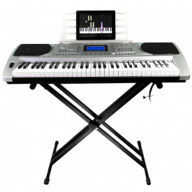 Orga electronica XY335 + Casti Bluetooth + Suport dublu X, 61 clape Claviatura TouchSensitive, USB MIDI