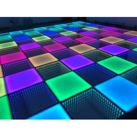Podea luminoasa disco LED 50x50cm 64 becuri RGB, 3D Dance floor