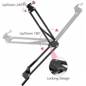 Suport tip foarfeca Brat flexibil suspensie, Baza robusta, Stativ masa tableta/telefon(smartphone) Ipad, Stand articulat