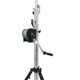 Suport trepied macara pentru traversa schela lumini 175 - 400CM, Stativ cu manivela + Teu cu 2 catuse