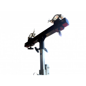 Suport trepied macara pentru traversa schela lumini 175 - 400CM, Stativ cu manivela + Teu cu 2 catuse