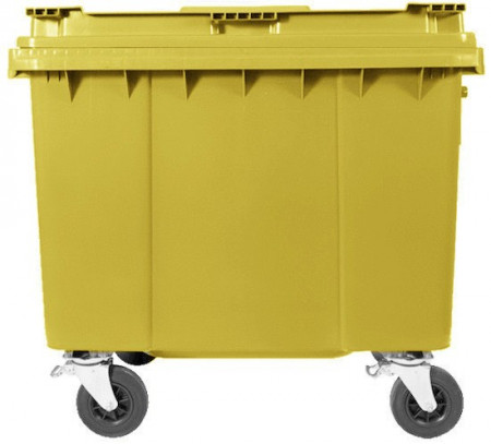 Container 660 l capac plat, galben