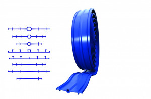 Banda apa-stop din PVC tip HYDROFOIL CU BULB CENTRAL (200 mm)