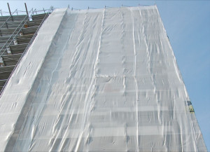 Plasa protectie schela 3 m X 50 m, grad umbrire 80%, alba
