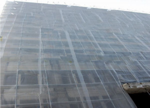 Plasa protectie schela 3X50 m, grad umbrire 50%, alba
