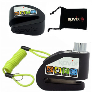 Antifurt moto blocator disc de frana cu alarma KOVIX KD6, culoare neagra
