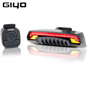 Lampa stop bicicleta reincarcabila USB, cu semnalizatoare LED, lasere laterale si telecomanda wireless, tip R1