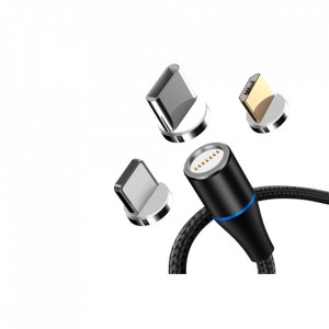 Cablu de date/incarcare 3 in1 USB-Type C+micro USB+ Lightning (Apple), 3A, 1,5m, MEGA DRIVE