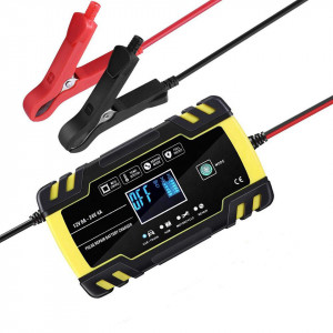 Redresor 12V,8A/24V,4A FOXSUR baterii auto/moto/camion cu afisaj digital