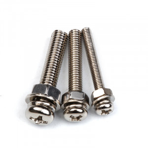 Suruburi inox cu cap bombat, in cruce, cu saibe si piulite, M3M4M5, set 360 bucati