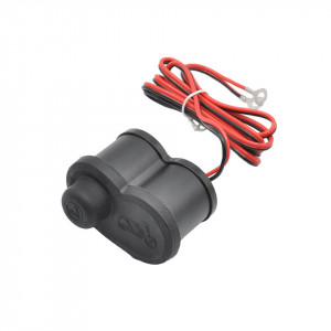 Alimentator moto 12V-5V cu priza bricheta, 2 prize USB (1,5A si 3A, voltmetru si buton on-off, cu prindere pe ghidon sau la oglinda