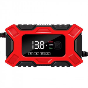 12V 6A Redresor FOXSUR smart pentru baterii auto/moto cu ecran BIG SCREEN