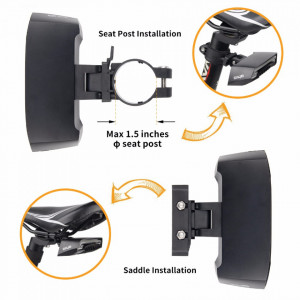 Lampa stop bicicleta reincarcabila USB, cu semnalizatoare LED, lasere laterale si telecomanda wireless, tip R1