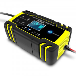 Redresor 12V,8A/24V,4A FOXSUR baterii auto/moto/camion cu afisaj digital