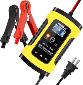 Redresor FOXSUR ORIGINAL smart pentru baterii auto/moto, 12V 5A, cu afisaj electronic si functie Repair