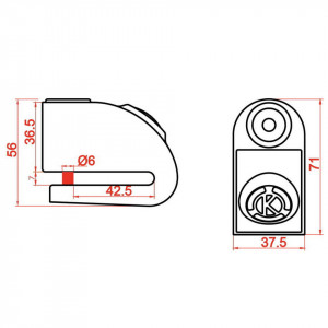 Antifurt moto blocator disc de frana cu alarma KOVIX KD6, culoare protocalie