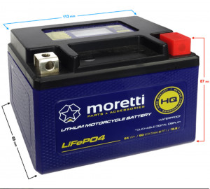 Baterie LiFePO4 MORETTI MFPX4L, 12V-5Ah (64Wh)