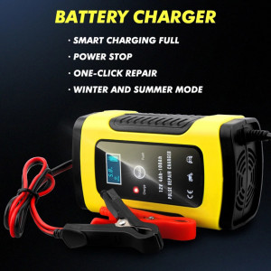 Redresor FOXSUR ORIGINAL smart pentru baterii auto/moto, 12V 5A, cu afisaj electronic si functie Repair