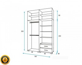 Italy Style gardróbhoz magasítás 160 cm-es