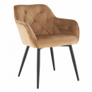 BERILIO - Design szék steppelt háttámlával, barna/fekete