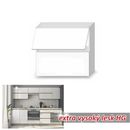 LINE WHITE 2 felnyíló ajtó felső szekrény extra magas fényű fehér színben - 80 cm
