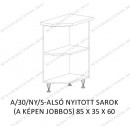Akciós sarokkonyha - Alsó 35 cm végzáró sarok konyha elem