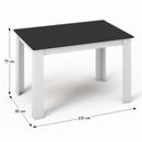Kraz asztal - fekete/fehér - 120 cm