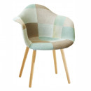 KADIR NEW TIP 5 - Fotel, anyag patchwork/menta/barna/bükk