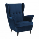 RUFINO NEW - Füles fotel, kék/dió