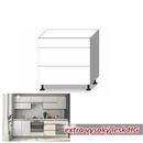 LINE WHITE 3 fiókos alsó szekrény extra magas fényű fehér színben - 80 cm