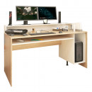 TEZRO NEW - Számítógépasztal/gamer asztal, sonoma tölgy/fehér