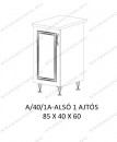 Akciós sarokkonyha - Alsó 1 ajtós 40 cm konyha elem