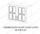 Akciós sarokkonyha - Felső 2 ajtós 80 cm üveges konyha elem