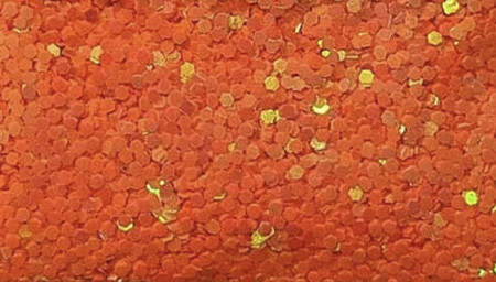 Glitter Bomb orange neon hexagon