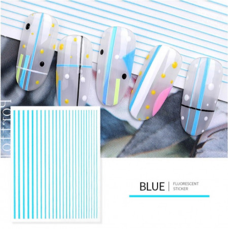 Sticker Neon Lines Blue