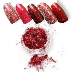 Decoratiune pentru unghii, Allepaznokcie Spider flakes red #2