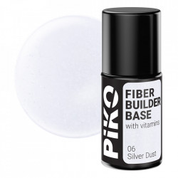 Fiber builder base cu Vitamine, Piko, 7 ml, Silver Dust - alb laptos cu sclipici