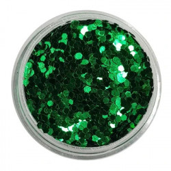 Glitter Bomb green hexagon