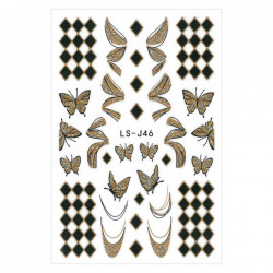 Decor unghii 3D cu sclipici LS-J46 auriu