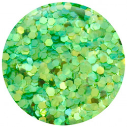 Glitter Bomb light green hexagon