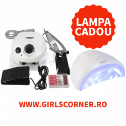 Freza electrica DM 202 35.000 rotatii 65 W ALB + CADOU Lampa Led / Uv Sun One Putere 48W ALB
