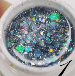 Gel color cu sclipici Luminous Glitter Gel 5 gr 01