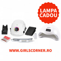 Freza electrica DM 212 35.000 rotatii ALB + CADOU Lampa Led / Uv Sun 5 Putere 48W ALB