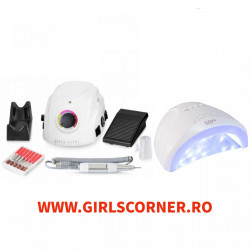 Freza electrica DM 212 35.000 rotatii ALB + Lampa Led / Uv Sun ONE Putere 48W ALB