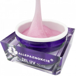 Jelly Pink Shine Gel UV 50 ml - Allepaznokcie (cu particule de sclipici)